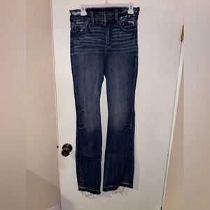 Buckle Black Blue Bootcut Distressed Jeans 27 x 34